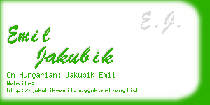 emil jakubik business card